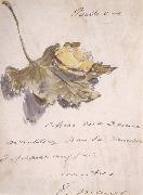 Lettre avec un escargot sur une feuille (mk40), Edouard Manet